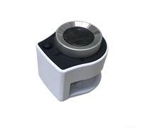 Lente d'ingrandimento 30x nera, luce LED per ispezione gioielli, portatile, portatile, per avere una scala incorporata in metallo con telaio in metallo (bianco)