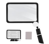 Lente d'ingrandimento 5X con luce, lente d'ingrandimento leggera a pagina intera per lettura, grande lente d'ingrandimento illuminata con 48 LED e lente antiriflesso, regalo ideale per anziani