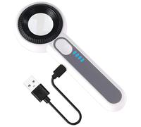 Lente d'ingrandimento 60X ad alta definizione ricaricabile USB, lente d'ingrandimento portatile con lente ottica K9, 4 luci LED bianche e 4 viola, batteria 650, lente d'ingrandimento per francobolli