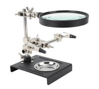 Lente D'ingrandimento 6X con Clip Ausiliaria e Supporto per Stazione di Saldatura con Base in Acciaio per Elettronica Fai-da-te e Progetti di Riparazione