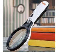 Lente d'ingrandimento bianca Lente d'ingrandimento portatile 45X con 3 luci a LED per la lettura Lente d'ingrandimento per gioielli