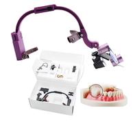 Lente D'Ingrandimento Binoculare Dentale 2,5X 3,5X Con Luce Frontale A Led Da 5W, Lente D'Ingrandimento Per Chirurgia Dentale Montata Su Fascia, Attrezzatura Da Laboratorio Dentale,Purple-3.5X