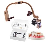 Lente D'Ingrandimento Binoculare Dentale 2,5X 3,5X Con Luce Frontale A Led Da 5W, Lente D'Ingrandimento Per Chirurgia Dentale Montata Su Fascia, Attrezzatura Da Laboratorio Dentale,Gold-3.5X