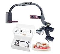 Lente D'Ingrandimento Binoculare Dentale 2,5X 3,5X Con Luce Frontale A Led Da 5W, Lente D'Ingrandimento Per Chirurgia Dentale Montata Su Fascia, Attrezzatura Da Laboratorio Dentale,Black-3.5X