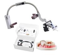 Lente D'Ingrandimento Binoculare Dentale 2,5X 3,5X Con Luce Frontale A Led Da 5W, Lente D'Ingrandimento Per Chirurgia Dentale Montata Su Fascia, Attrezzatura Da Laboratorio Dentale,Silver-2.5X