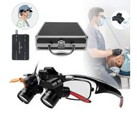 Lente D'ingrandimento Binoculare Dentale 5x,Luce Frontale a LED Da 5w per Uso Dentale,occhiali ingrandimento per Odontoiatria,Altezza Della Luce Regolabile,Montatura Rimovibile,per Esami Dentali