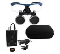 Lente d'ingrandimento binoculare, lente d'ingrandimento portatile, lenti d'ingrandimento dentali con luce frontale a LED, distanza di lavoro: 320 mm-420 mm, for odontoiatria, gioielliere, hobby(Blue1)