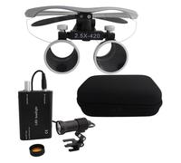 Lente d'ingrandimento binoculare, lente d'ingrandimento portatile, lenti d'ingrandimento dentali con luce frontale a LED, distanza di lavoro: 440 mm-540 mm(Silver1)