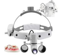 Lente D'Ingrandimento Chirurgica Dentale 2,5X/3,5X Con Luce Frontale Regolabile Da 5W E Fascia Per Odontoiatria, Chirurgia, Oreficeria, Distanza Di Lavoro: 440~540 Mm (2,5X), 280~380 Mm (3,5X),2.5X