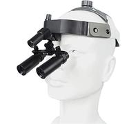 Lente d'ingrandimento con fascia, lente d'ingrandimento digitale portatile, lenti binoculari chirurgiche dentali 6X, fascia in pelle + lampada frontale a LED da 3 W, distanza di lavoro di 420 mm, len