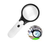 Lente d'ingrandimento con Luce, 3X 45X Lente Ingrandimento con 3 LED Lente d'ingrandimento, Lente di Lettura Illuminata Portatile, Lente di Ingrandimento per Lettura, Lspezione, Francobolli