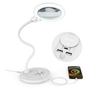 Lente d'ingrandimento con luce 5x, lente d'ingrandimento con 30 LED, grande lente d'ingrandimento con luce e supporto per anziani, ipovedenti, hobby, fai da te