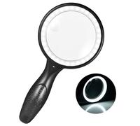 Lente d'ingrandimento con Luce, 60X 30X 33 LED Lente Ingrandimento Ricarica USB 3 Modalità Professionali per Lettura, Ispezione, Esplorazione, Anziani, Gioiellieri, Bambini (Nero)