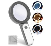 Lente d'ingrandimento con luce, BROTOU 30x, lente d'ingrandimento da lettura 18 LED, 3 modalità con chiarezza, doppia lente in vetro, per anziani per leggere hobby, artigianato, monete, francobolli