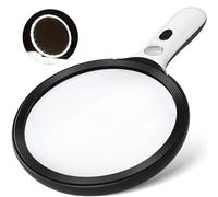 Lente d'ingrandimento con luce con lente grande da 5", lente d'ingrandimento portatile illuminata con 24 LED e 1 luce UV per anziani, lettura, monete, gioielli, lavoro ravvicinato