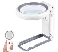 Lente d'ingrandimento con Luce e supporto, 18LED Lente Ingrandimento Professionali per Lettura, Ispezione, Esplorazione, Anziani, Gioiellieri, Bambini