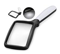 Lente d'ingrandimento con luce, pieghevole palmare 3X grande rettangolo illuminato con LED dimmerabile per degenerazione maculare anziani, lettura giornali, libri, regalo illuminato per visione bassa