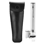 Lente d'ingrandimento con penna per microscopio mini LED 100X, lente di ingrandimento portatile portatile luce incorporata per pelle, capelli, francobolli di gioielli con custodia