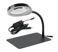 Lente d'ingrandimento da tavolo in vetro ingranditore 10 x 8 x con lampada illuminatore di luce ad anello regolabile a 48 LED(8X)