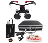 Lente D'Ingrandimento Dentale 2,5X/3,5X, Lenti D'Ingrandimento Binoculari Dentali Con Luce Led Da 5 W, Lenti D'Ingrandimento Da Testa, Per Odontoiatria, Chirurgia, Gioielleria O Hobby,Black-3.5X