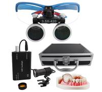 Lente D'Ingrandimento Dentale 2,5X/3,5X, Lenti D'Ingrandimento Binoculari Dentali Con Luce Led Da 5 W, Lenti D'Ingrandimento Da Testa, Per Odontoiatria, Chirurgia, Gioielleria O Hobby,Blue-3.5X
