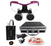 Lente D'Ingrandimento Dentale 2,5X/3,5X, Lenti D'Ingrandimento Binoculari Dentali Con Luce Led Da 5 W, Lenti D'Ingrandimento Da Testa, Per Odontoiatria, Chirurgia, Gioielleria O Hobby,Purple-3.5X