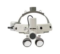 Lente d'ingrandimento dentale 3,5 x Lente d'ingrandimento dentale portatile con 5 W LED Headlight, per lavori dentali, cucito, riparazione (bianco)