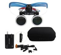 Lente d'ingrandimento dentale con luce frontale a LED, binoculare - Distanza di lavoro: 320 mm-420 mm, lente d'ingrandimento portatile, lenti d'ingrandimento, campo visivo: 60 mm(Blue2)