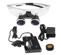 Lente d'Ingrandimento Dentale da Testa, con Lente d'Ingrandimento 2,5X/3,5X + Lampada Frontale A LED da 5w + Filtro, Distanza Pupillare Regolabile, per Odontoiatria, Gioielleria, Hobby,Silver-3.5X
