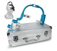 Lente d'ingrandimento dentale orale, binocolo a LED montato sulla testa, angolo regolabile, faro, attrezzatura da laboratorio(Blue,3.5X)