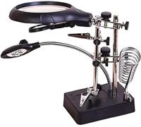 Lente d'Ingrandimento Die Illuminata A LED 2,5 X 7,5 X 10x Ingrandimento Intercambiabile Aiuta La Riparazione della Mano con Morsetto Aggiuntivo E Clip A Coccodrillo