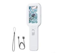 Lente d'ingrandimento digitale portatile per microscopio con zoom 500x, display HD da 7,6 cm, per analisi della pelle, studio di insetti, fissaggio su circuiti stampati, colore bianco