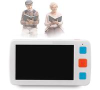 Lente d'Ingrandimento Digitale Portatile, Video-Ingranditore Manuale per La Lettura, Ingrandimento da 4X A 32X, 17 modalità Colore, 5 Livelli di Luminosità E Uscita AV per TV; Ideale per Libri,Bianca
