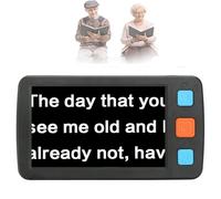 Lente d'Ingrandimento Digitale Portatile, Video-Ingranditore Manuale per La Lettura, Ingrandimento da 4X A 32X, 17 modalità Colore, 5 Livelli di Luminosità E Uscita AV per TV; Ideale per Libri,Nero