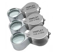 Lente d'ingrandimento for gioielli 10x20x 30x, lente pieghevole tascabile, mini di ingrandimento a forma diamante, tripla, strumento for occhiali da lettura(Black 30X)