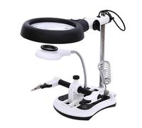 Lente d'ingrandimento for saldatura 3 in 1 con 4 lenti e 18 luci LED, lente d'ingrandimento ausiliaria a clip, supporto for saldatore Durevolezza