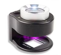 Lente d'ingrandimento illuminata 30x con 3 LED e scala dimensionale, lente d'ingrandimento portatile in plastica e vetro, lente da 26 mm con custodia in pelle per gioielli, orologi, francobolli