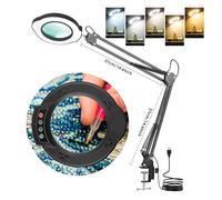 Lente d'ingrandimento illuminata 72LED 8X/10X NUOVA USB a 3 colori LED for la cura della pelle, bellezza, lampada da tavolo, riparazione del saldatore(Multicolor)