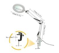 Lente d'ingrandimento illuminata 72LED 8X/10X NUOVA USB a 3 colori LED for la cura della pelle, bellezza, lampada da tavolo, riparazione del saldatore(Black)