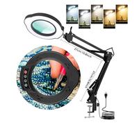 Lente d'ingrandimento illuminata 72LED 8X/10X NUOVA USB a 3 colori LED for la cura della pelle, bellezza, lampada da tavolo, riparazione del saldatore(Output 0-5V)