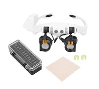 Lente d'ingrandimento LED multifunzionale con montaggio sulla testa, lente d'ingrandimento per ispezione con lente sostituibile, 21 ingrandimenti combinati per lavori di