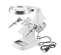 Lente d'ingrandimento LED per saldatura, Lente d'ingrandimento LED per saldatura 3X 4.5X, Lente d'ingrandimento illuminata da scrivania a LED con clip a coccodrillo per la