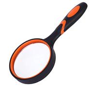 Lente D'ingrandimento, Lente D'ingrandimento Manuale, Lente In Vetro Ottico, Plastica Anti-caduta In Gomma, Produzione Di Lettura Per Anziani E Persone Con Problemi Di Vista. (7.5cm,Arancia)