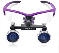 Lente d'ingrandimento, Occhialini dentali 3.5X Occhiali chirurgici Medico con luce frontale a LED Dentista Occhio Binoculare Lente d'ingrandimento Occhiali con pratica custodia for il trasportoBlu (Bl