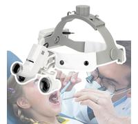 Lente D'ingrandimento Orale Dentale, Ingrandimento 2,5x/3,5x Opzionale, Distanza Di Lavoro 380-540 Mm, Con Luce Frontale a LED, Diametro Effettivo 60 Mm, Ricaricabile, Visione Chiara,3.5x