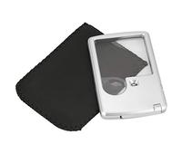 Lente d'ingrandimento per carte di credito con luce a LED Lente d'ingrandimento quadrata illuminata a LED 3X 6X con doppia lente tascabile Lente d'ingrandimento quadrata con custodia in pelle