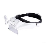 Lente d'ingrandimento per fascia, 1,5 x - 11,5x, regolabile, illuminata a LED, strumento di riparazione con 5 lenti sostituibili per saldatura elettronica e lavori di precisione