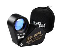 Lente D'Ingrandimento Per Gioielli 15x Jewelry Loupe Con 6 Luci Led E Uv Per Gioiellieri, Monete, Gemme, Francobolli