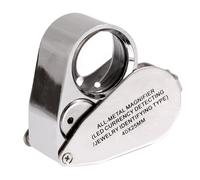 Lente D'ingrandimento per Gioiellieri Illuminata Completamente in Metallo 40X,