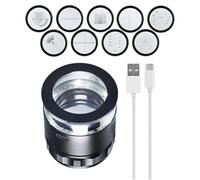 Lente D'Ingrandimento Per Gioiellieri, Ricaricabile 10x Jewelry Loupe Con Scala Di Misurazione Staccabile, 6 Luci Led E 9 Grafici In Scala Di Vetro Per Gioielli, Gemme, Monete, Utensili Per Hobby